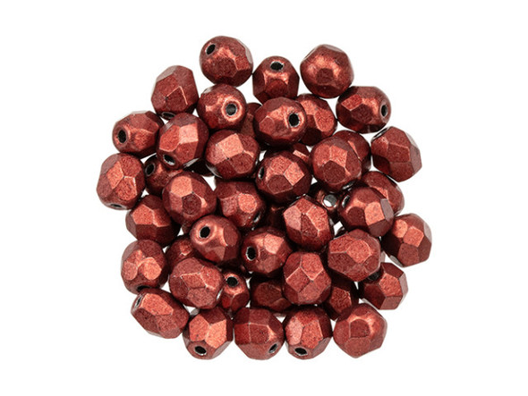 Fire-Polish 4mm : ColorTrends: Saturated Metallic Merlot (50pcs)