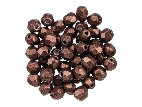 Fire-Polish 4mm : ColorTrends: Saturated Metallic Chicory Coffee (50pcs)