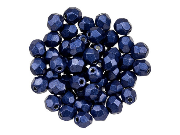 Fire-Polish 4mm : ColorTrends: Saturated Metallic Evening Blue (50pcs)