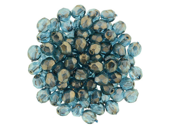 Fire-Polish 4mm : Halo - Azurite (50pcs)