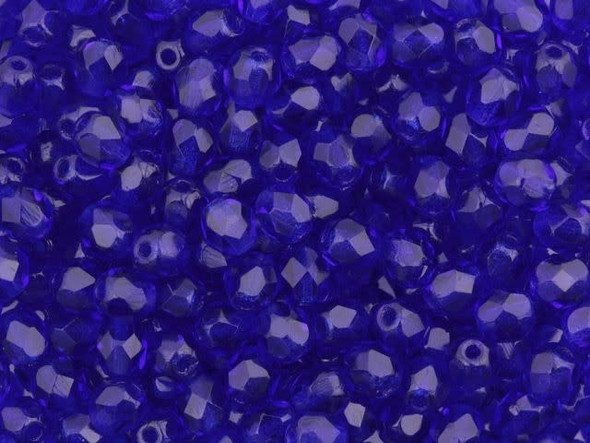 Fire-Polish 4mm : Cobalt (50pcs)