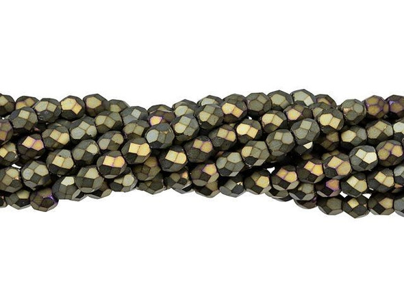 Introducing the Czech Glass 4mm Matte Iris Brown Fire-Polish Bead Strand by Starman, the ultimate accessory for all your handmade jewelry and craft projects. These versatile fire-polished beads are more than just beads - they're small treasures that add texture, shine, and a splash of color to your designs. With their diamond-shaped facets and round shape, these Czech glass beads are perfect as spacers between larger beads or as eye-catching accents in earrings. Whether you're creating colorful multi-strand bracelets or intricate bead embroidery designs, these beads are a must-have for every crafting enthusiast. Get ready to unleash your creativity and let these mesmerizing beads take your designs to new heights. Grab a strand of the Czech Glass 4mm Matte Iris Brown Fire-Polish Bead by Starman and let your imagination run wild.