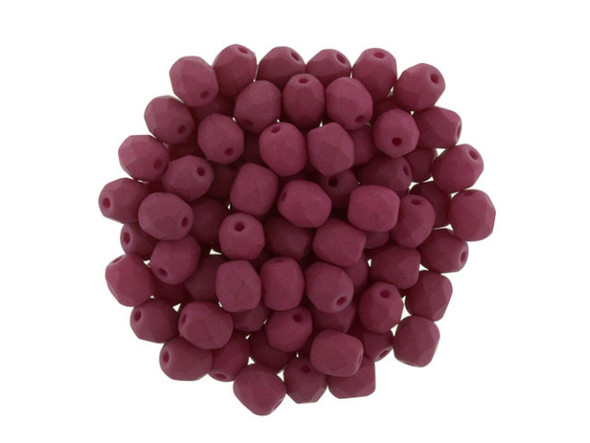 Fire-Polish 4mm : Saturated Fuchsia (50pcs)