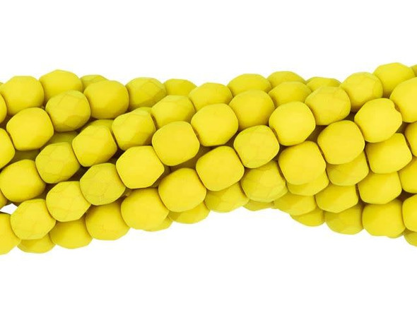 Fire-Polish 4mm : Saturated Chartreuse (50pcs)