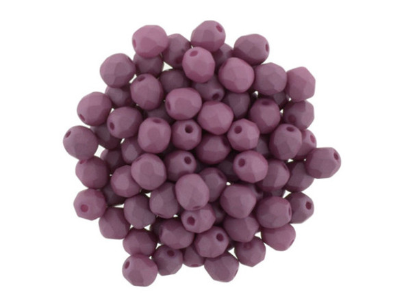 Fire-Polish 4mm : Saturated Lavender (50pcs)