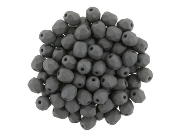 Fire-Polish 4mm : Saturated Gray (50pcs)