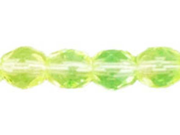 Fire-Polish 4mm : Jonquil/Green (50pcs)