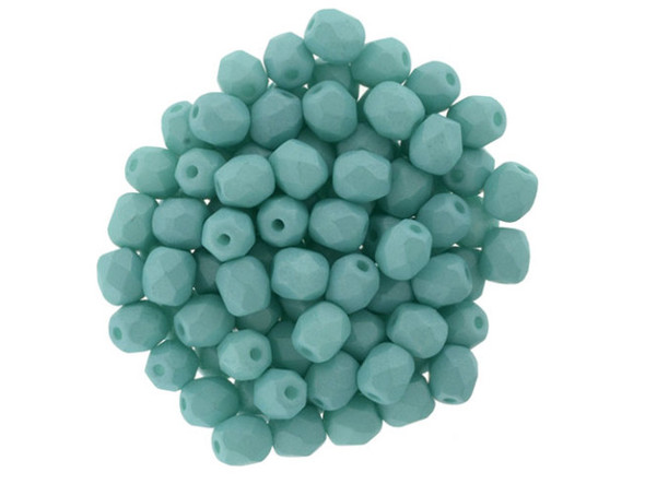 Fire-Polish 4mm : Saturated Teal (50pcs)