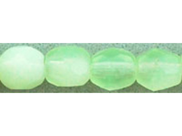 Fire-Polish 4mm : Milky Lt Green (50pcs)