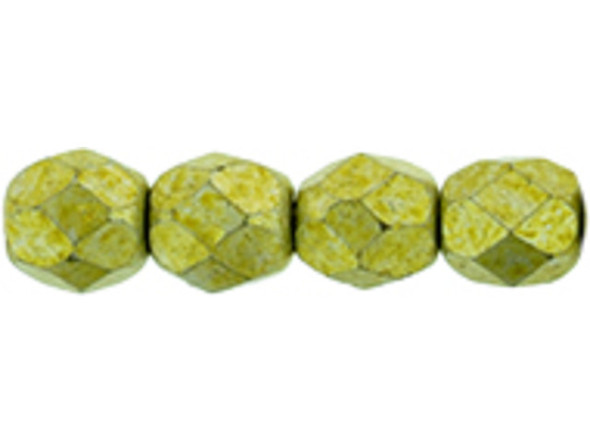 Fire-Polish 4mm : ColorTrends: Saturated Metallic Primrose Yellow (50pcs)