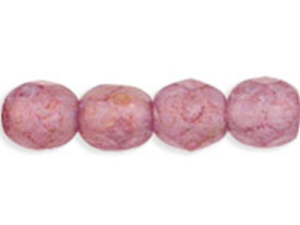 Fire-Polish 4mm : Luster - Stone Pink (50pcs)