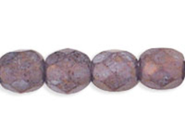 Fire-Polish 4mm : Luster - Stone Amethyst (50pcs)