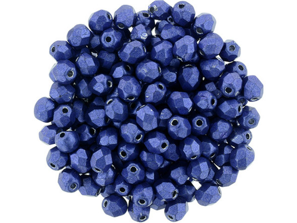 Fire-Polish 4mm : ColorTrends: Saturated Metallic Lapis Blue (50pcs)