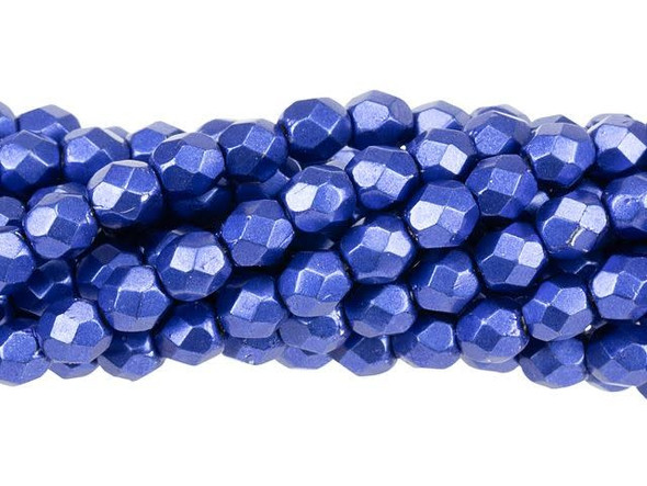 Fire-Polish 4mm : ColorTrends: Saturated Metallic Lapis Blue (50pcs)