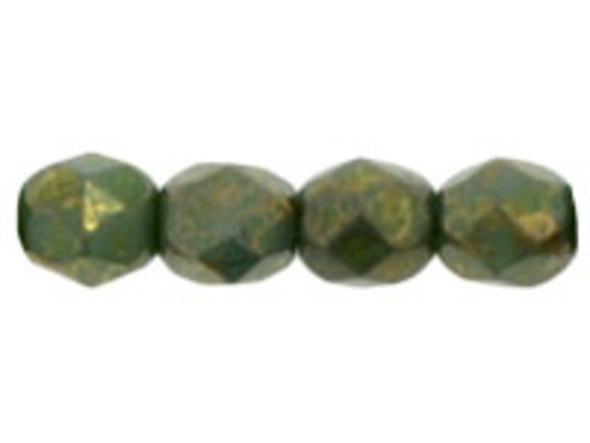 Fire-Polish 4mm : Green Turquoise - Bronze Picasso (50pcs)