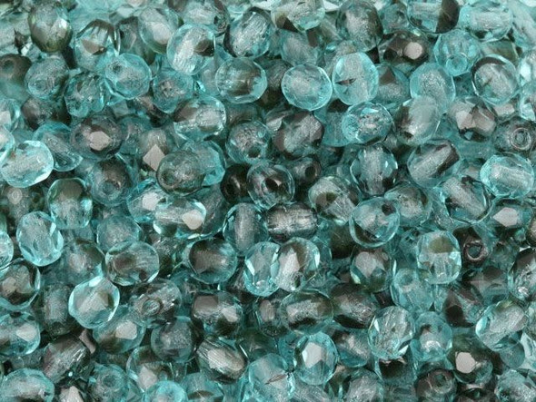 Fire-Polish 4mm : Teal Tortoise (50pcs)