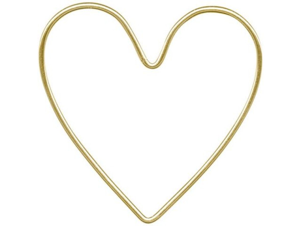 12kt Gold-Filled Jewelry Link, Heart, 33mm (Each)
