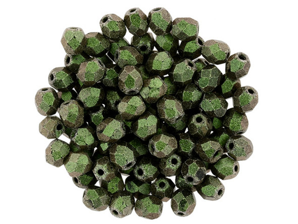 Fire-Polish 4mm : Metallic Suede - Olive Mauve (50pcs)