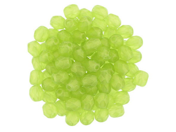 Fire-Polish 4mm : Sueded Gold Olivine (50pcs)