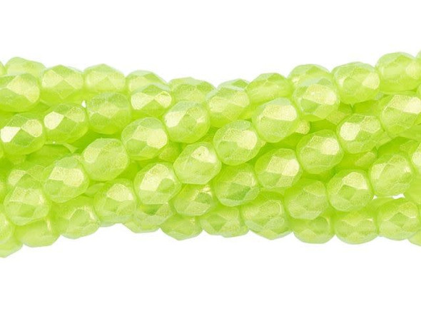 Fire-Polish 4mm : Sueded Gold Olivine (50pcs)