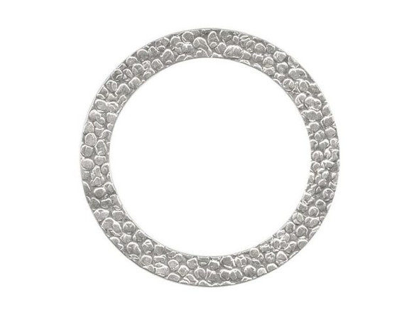 Sterling Silver Jewelry Link, Flat Textured, 23mm (Each)