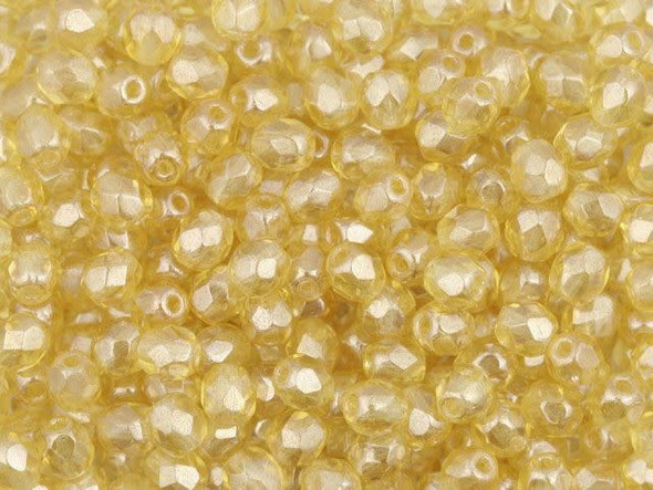 Fire-Polish 4mm : Luster - Topaz (50pcs)