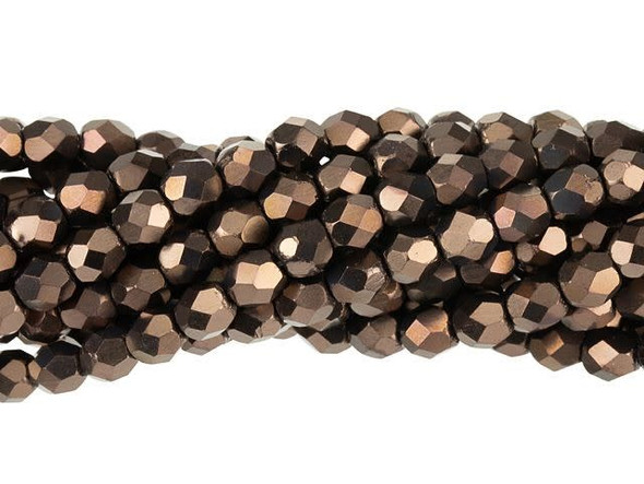 Fire-Polish 4mm : Matte - Dk Bronze (50pcs)