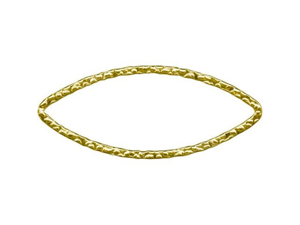 12kt Gold-Filled Jewelry Link, Textured, Marquise, 30mm (Each)