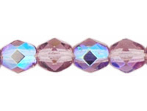 Fire-Polish 4mm : Med Amethyst AB (50pcs)