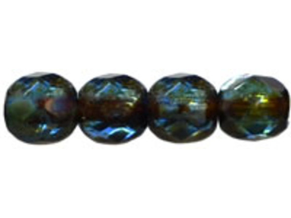 Fire-Polish 4mm : Sapphire - Picasso (50pcs)