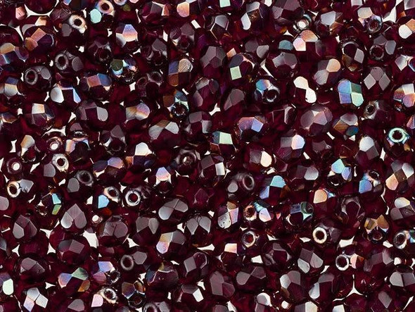 Fire-Polish 4mm : Ruby - Celsian (50pcs)