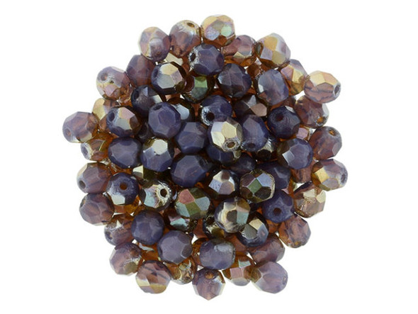 Fire-Polish 4mm : Milky Amethyst - Celsian (50pcs)