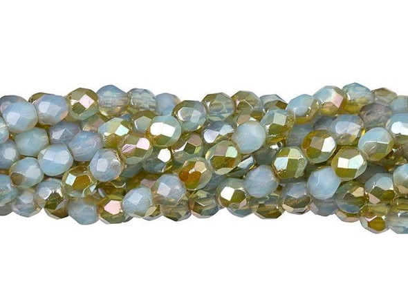 Fire-Polish 4mm : Milky Aquamarine - Celsian (50pcs)