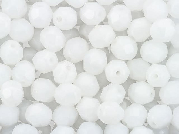 Fire-Polish 6mm : Opaque White (25pcs)