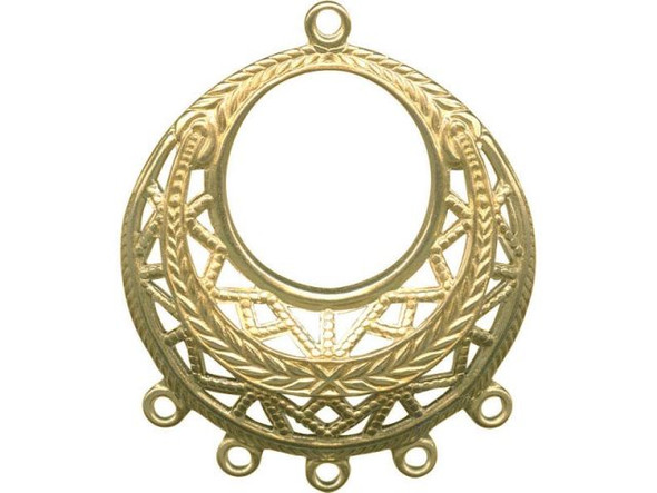 Brass Filigree, Domed, Round, 6 Loop (12 Pieces)