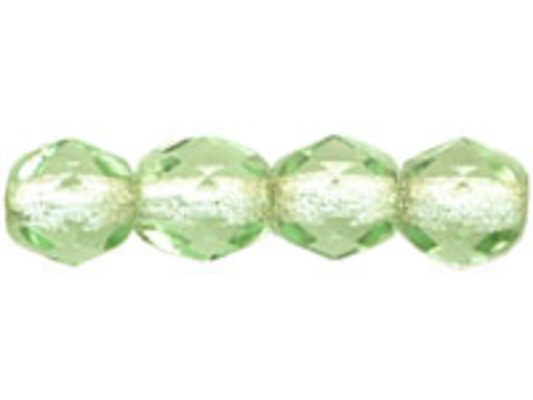 Fire-Polish 4mm : Peridot - Silver-Lined (50pcs)