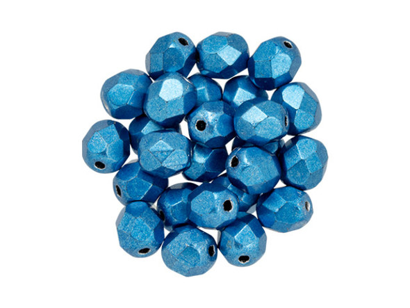 Fire-Polish 6mm : ColorTrends: Saturated Metallic Nebulas Blue (25pcs)