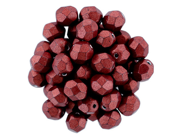 Fire-Polish 6mm : ColorTrends: Saturated Metallic Cherry Tomato (25pcs)