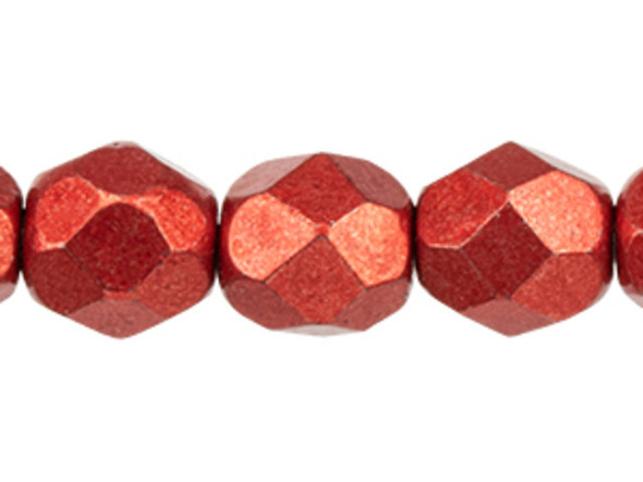 Fire-Polish 6mm : ColorTrends: Saturated Metallic Cranberry (25pcs)