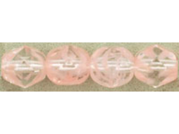 Fire-Polish 6mm : Crystal/Pink Stripe (25pcs)