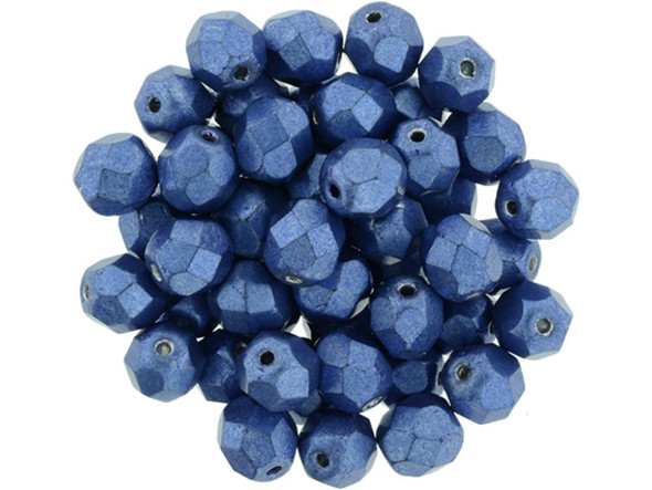 Fire-Polish 6mm : ColorTrends: Saturated Metallic Navy Peony (25pcs)