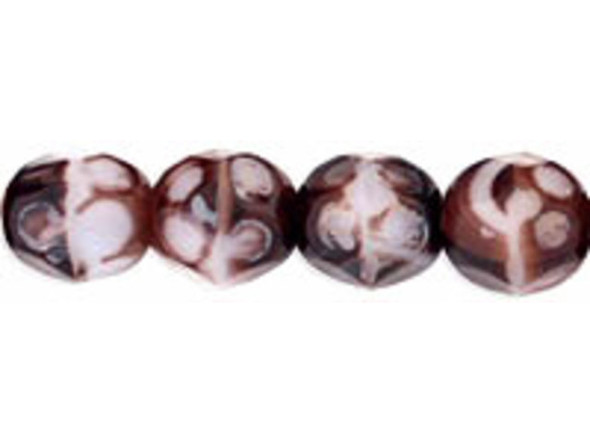 Fire-Polish 6mm : Brown/White (25pcs)