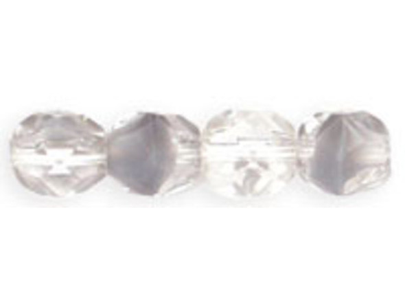 Fire-Polish 6mm : Crystal/Gray (25pcs)