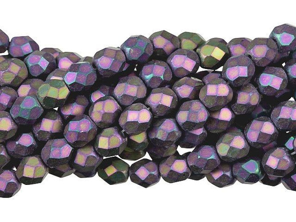 Fire-Polish 6mm : Matte - Iris - Purple (25pcs)