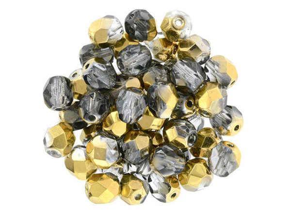 Fire-Polish 6mm : Gold 1/2 (25pcs)