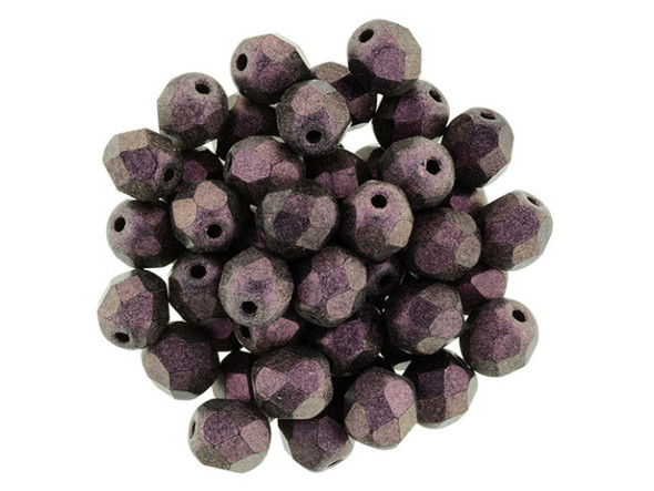 Fire-Polish 6mm : Polychrome - Pink Olive (25pcs)