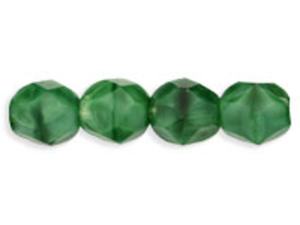 Fire-Polish 6mm : Opaque Green w/Black (25pcs)