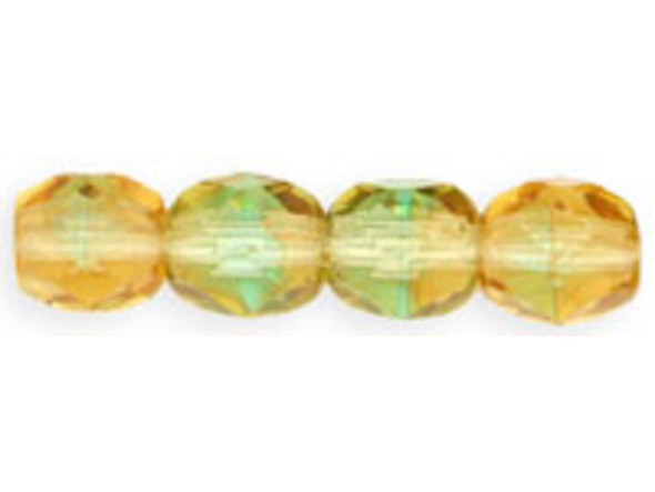 Fire-Polish 6mm : Topaz/Green (25pcs)