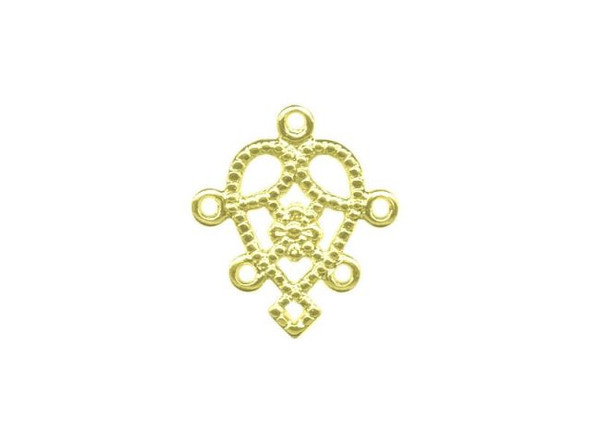 Brass Filigree, Small, Heart (12 Pieces)