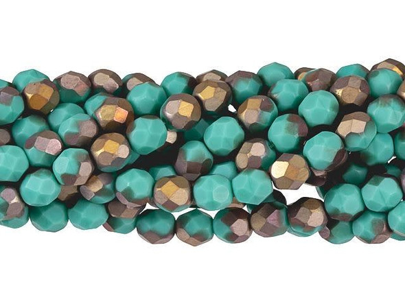 Introducing the Czech Glass 6mm Matte - Apollo - Turquoise Fire-Polish Bead Strand by Starman, the perfect accent to elevate your handmade jewelry. These mesmerizing beads are meticulously crafted with small facets that shimmer and dance in the light, adding a touch of elegance to any design. Whether you're creating a necklace, bracelet, or earrings, these versatile beads are sure to make a statement. With their stunning turquoise hue, they exude a sense of tranquility and bring to mind the serene beauty of a tropical paradise. Embrace your creativity and let these beads inspire you to design pieces that are as unique as you are. Fall in love with the timeless charm of these Czech glass beads and let your imagination soar.